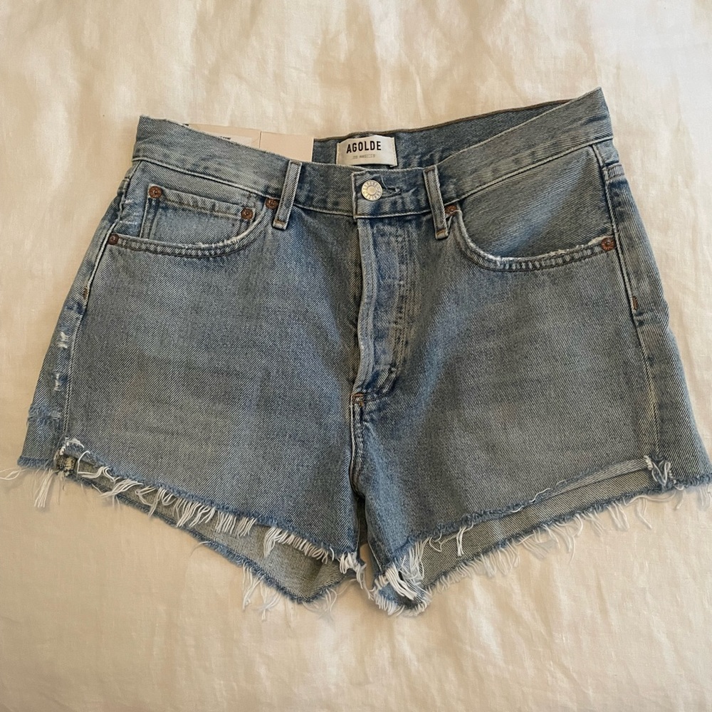 *BNWT* AGOLDE Parker Cut-Off Shorts in Riptide (Size 26)